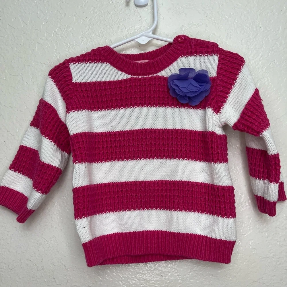 Childrens Place‎  Sweaters White Pink  Stripe Cotton